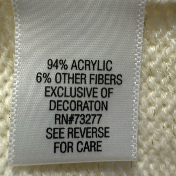 Croft & Barrow Cream Sweater with Metallic Accents - Picture 6 of 8
